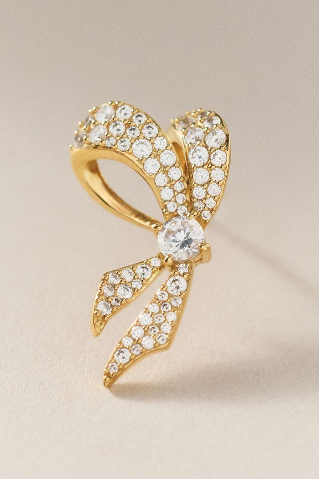 NADRI Eros Crystal Ribbon Post Earrings #1