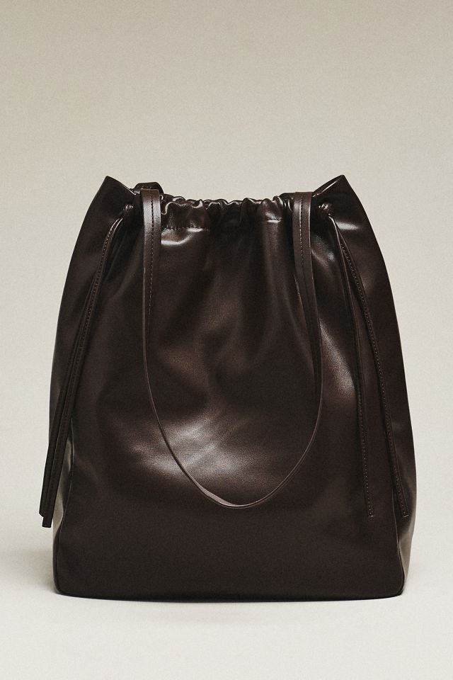 Maeve Slouchy Faux Leather Cinched Tote Bag #1