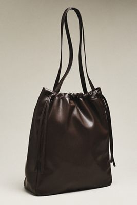 Maeve Slouchy Faux Leather Cinched Tote Bag