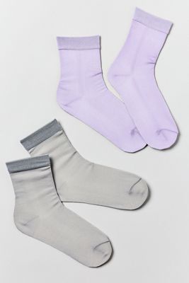 Maeve Opaque Lurex Socks, Set of 2