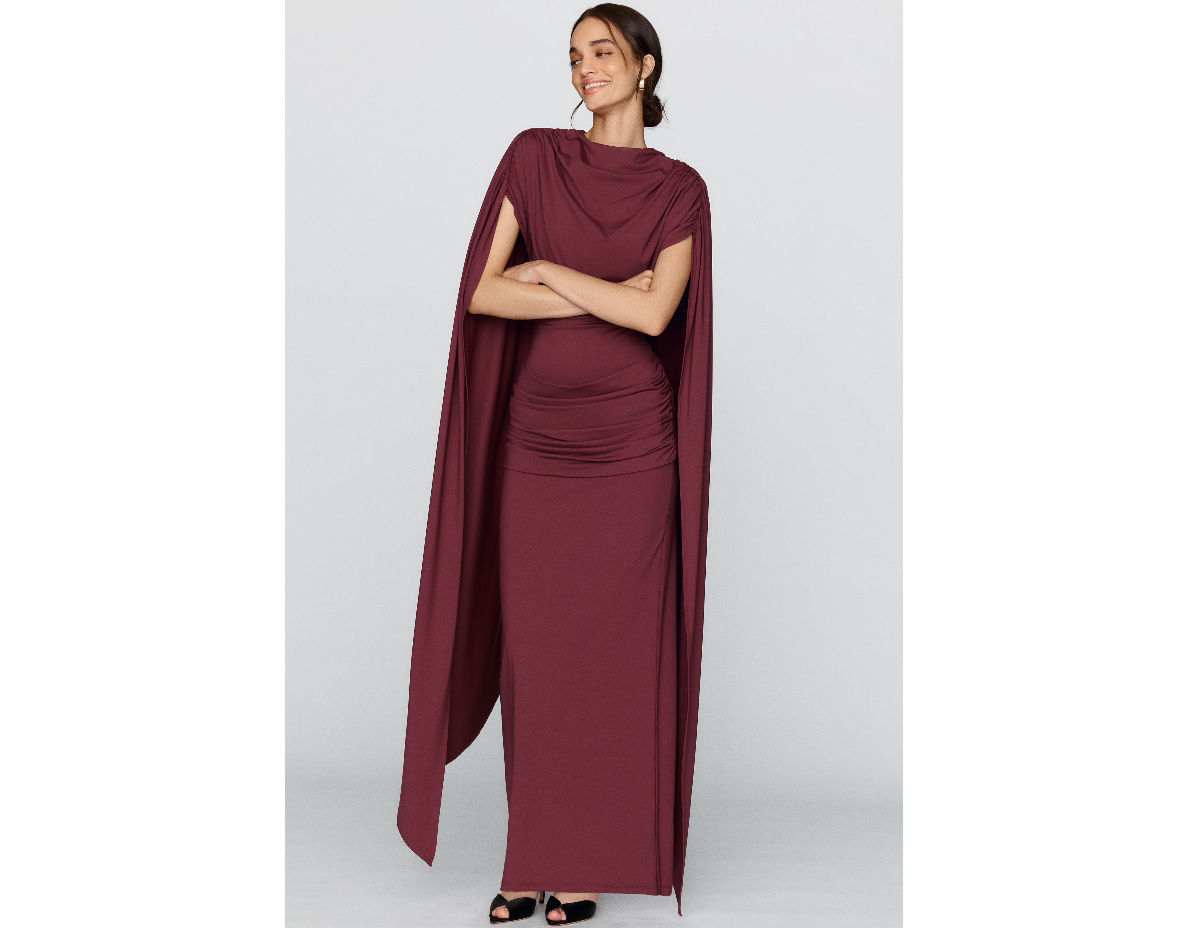 Siempre Jersey Draped Maxi Dress