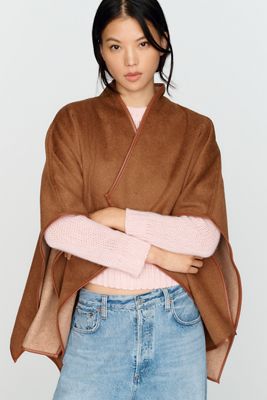 Roffe Faux Suede Poncho