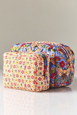 Printfresh Bee Tapestry Delphinium Blue Oversized Pouch Duo
