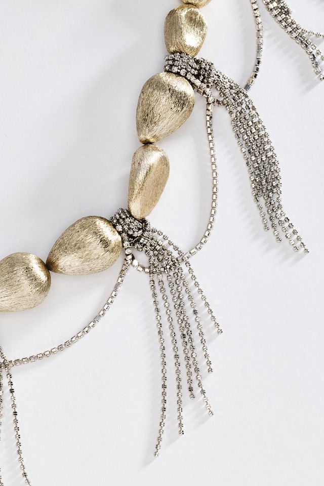 By Anthropologie Fringe Metal Necklace #1