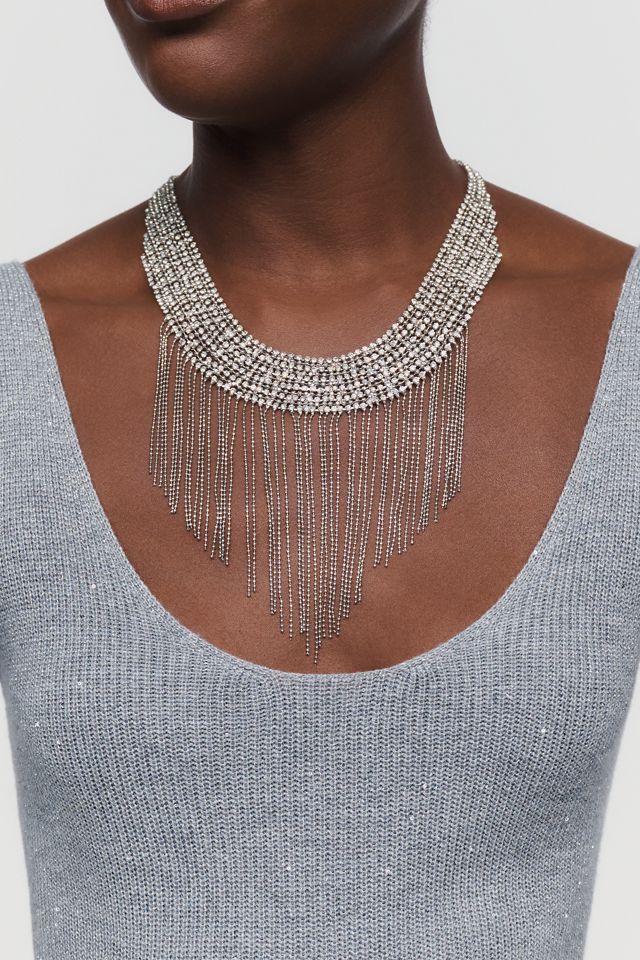 By Anthropologie Beaded Fringe Necklace #1