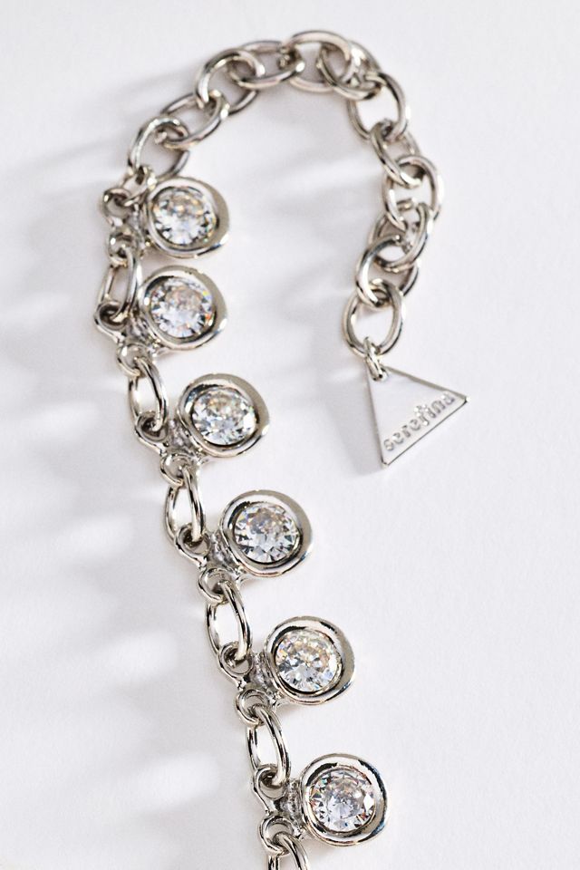 By Anthropologie Brushed Bezel Crystal Necklace #1