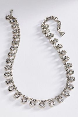 By Anthropologie Brushed Bezel Crystal Necklace