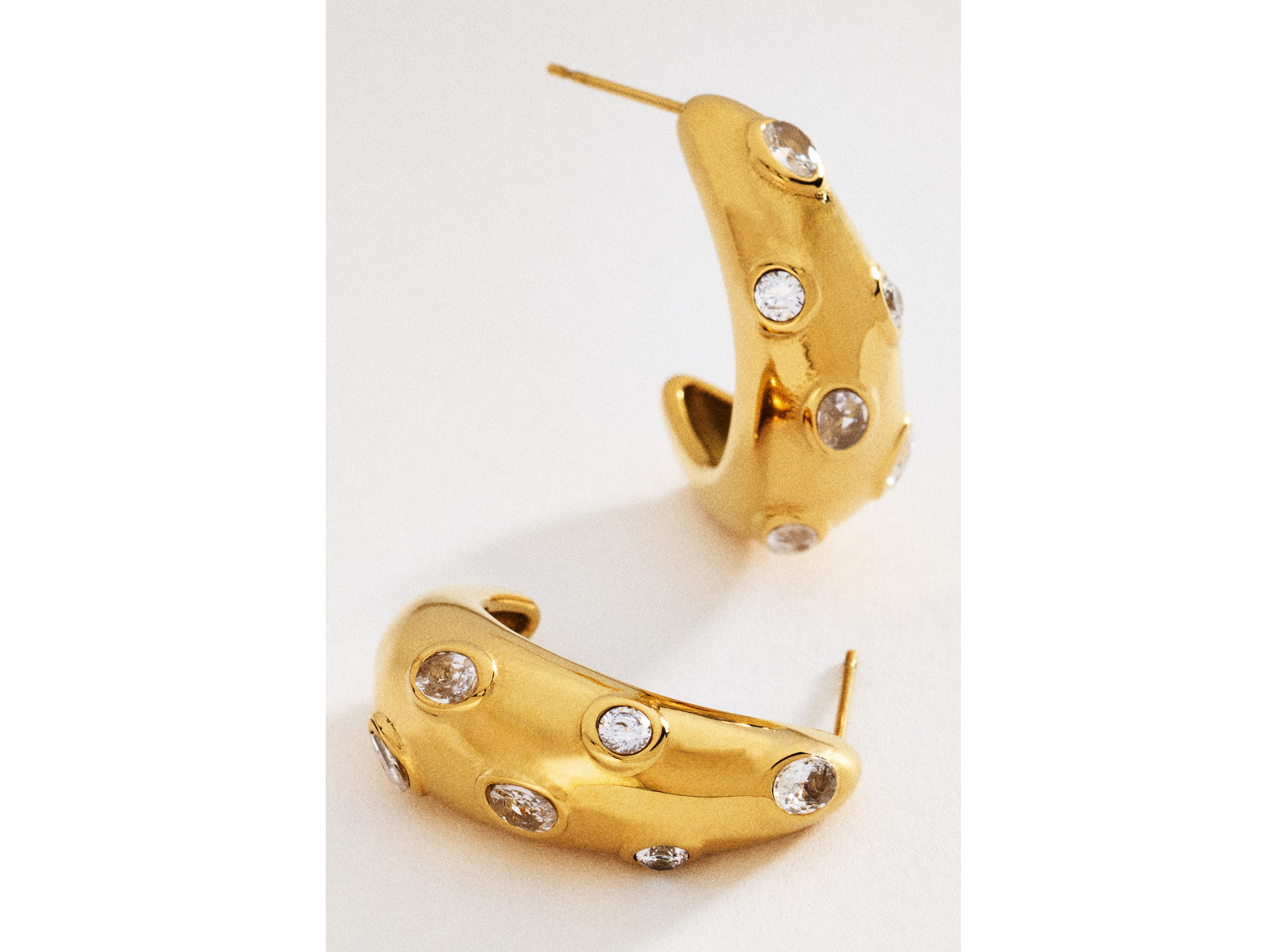 By Anthropologie Crystal Chunky Hoop Earrings