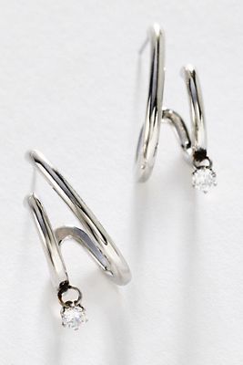 By Anthropologie Crystal Double-Hoop Earrings
