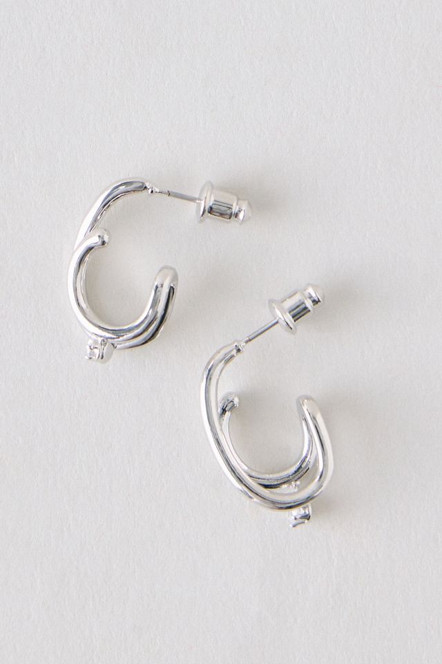 Boucles d'oreilles créoles doubles en cristal #1