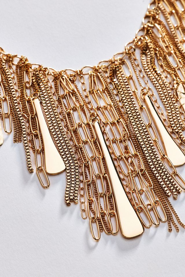 By Anthropologie Chainmail Mixed Metal Necklace #3