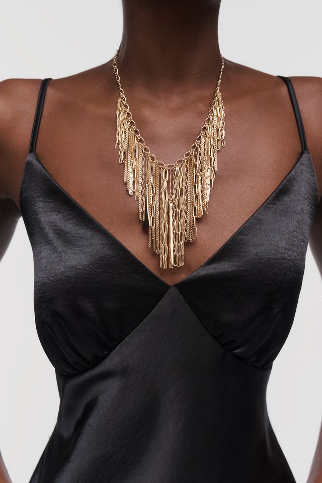By Anthropologie Chainmail Mixed Metal Necklace #1
