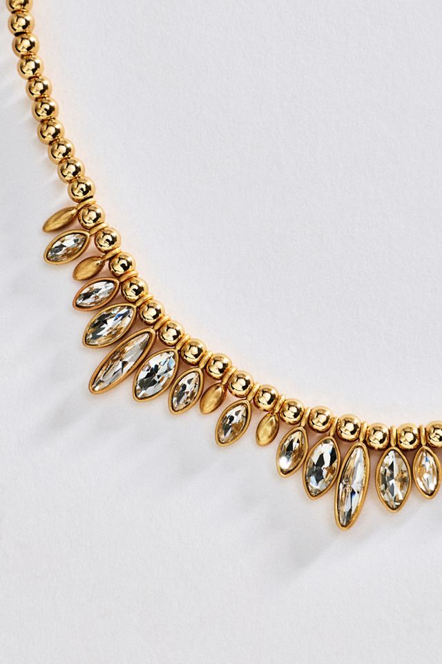 By Anthropologie Marquise Bezel Necklace #3