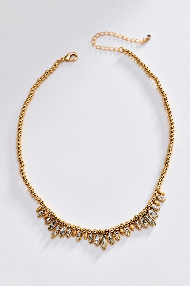 By Anthropologie Marquise Bezel Necklace #2