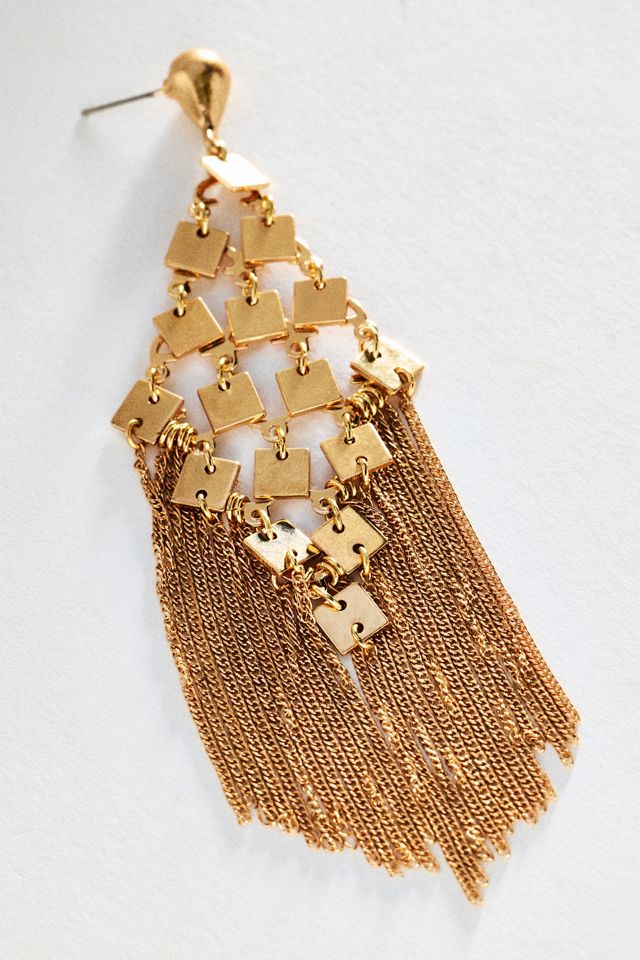 By Anthropologie Chainmail Drop Earrings #1