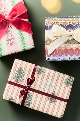 Printed Icon Holiday Wrap Rolls, Set of 2