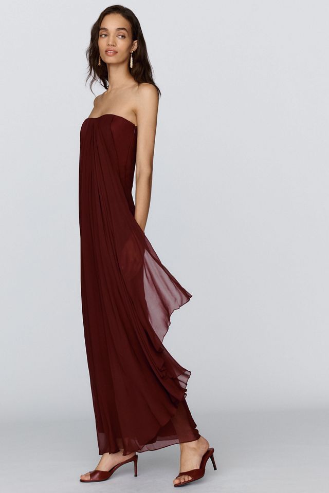 Geisha Designs Strapless Chiffon Maxi Dress #2