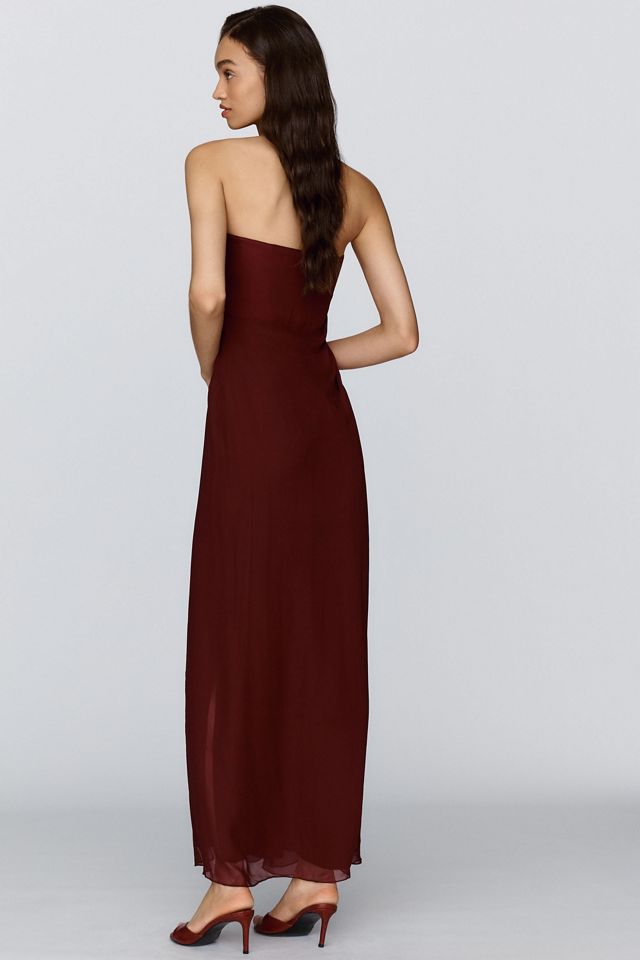 Geisha Designs Strapless Chiffon Maxi Dress #3