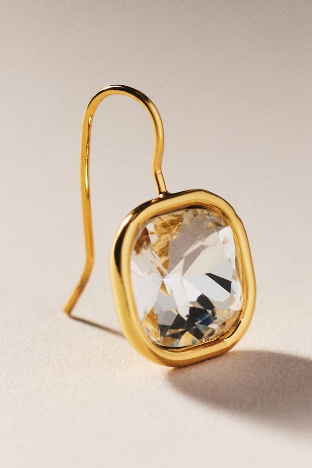 By Anthropologie Cushion Bezel French Hook Earrings #1