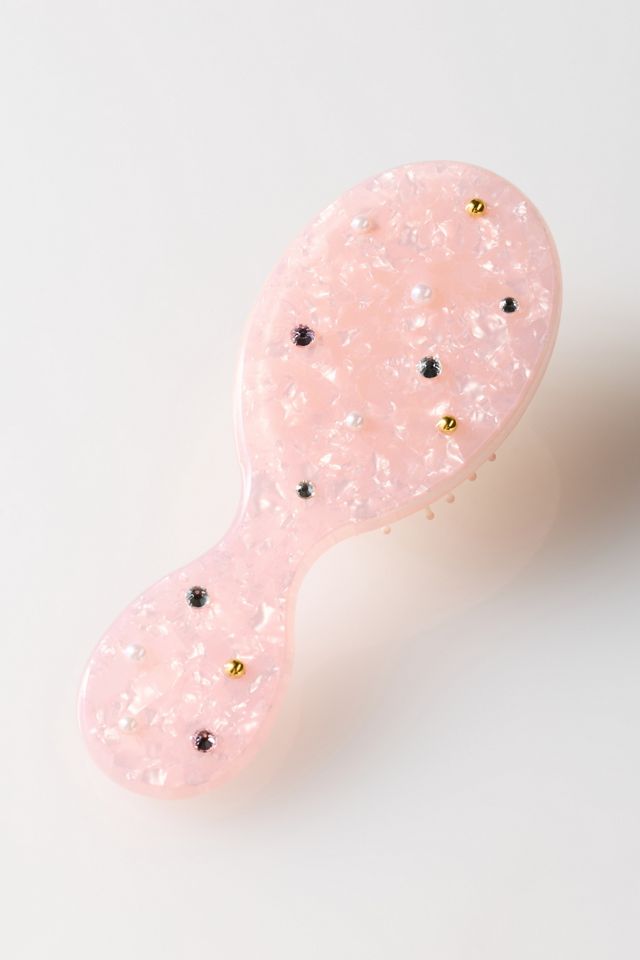 By Anthropologie Pink Mini Brush With Gems #1