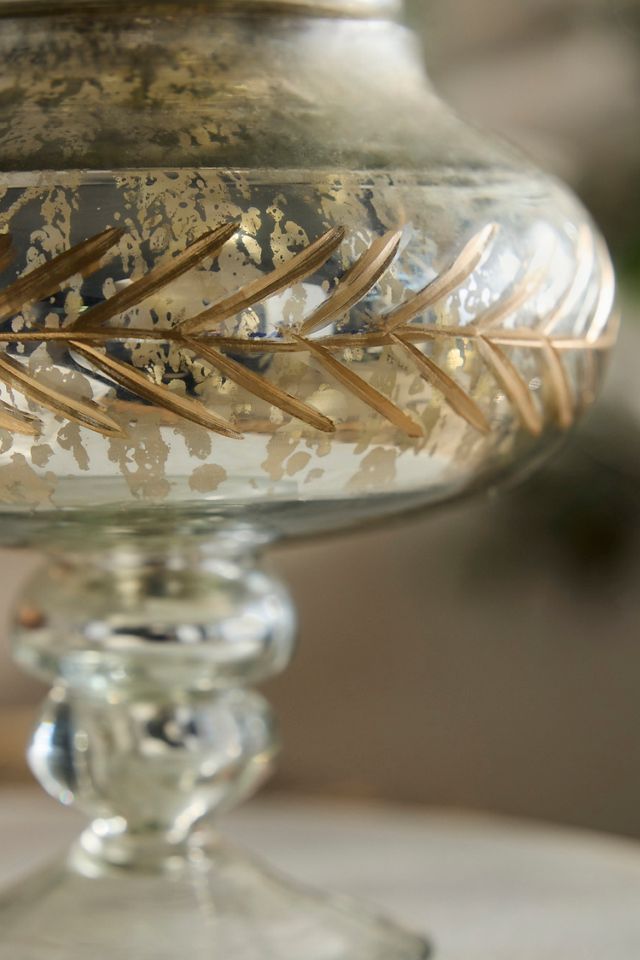 Footed Mercury Glass Jar #1