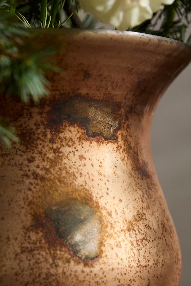 Rustic Metallic Glass Flare Vase #1