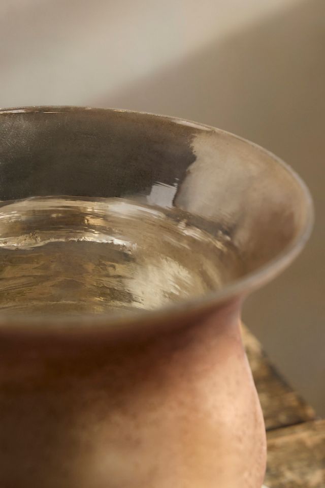 Rustic Metallic Glass Flare Vase #2