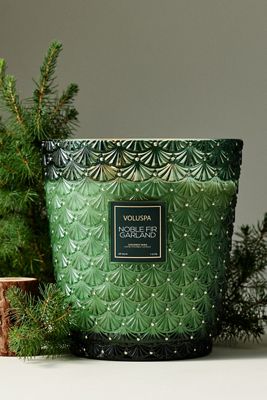 Voluspa Woody Noble Fir 5-Wick Hearth Glass Candle