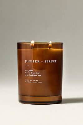 Brooklyn Candle Studio Woody Juniper & Spruce Glass Jar Candle