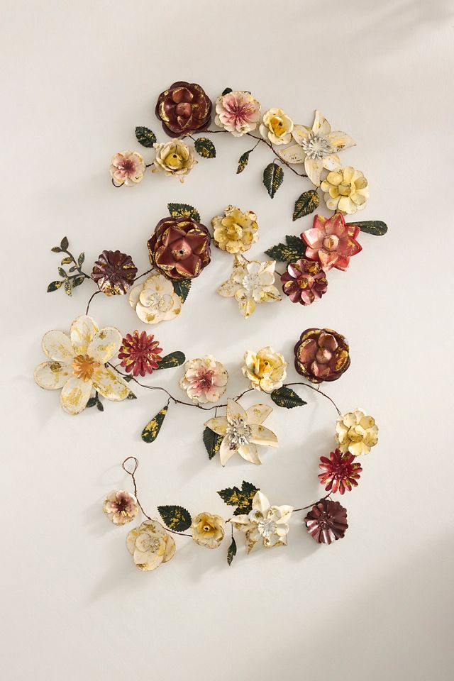 Gilded Winter Floral Iron Garland #2