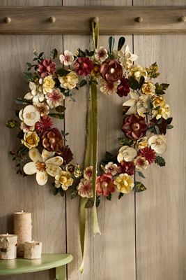 Gilded Winter Floral Iron Wreath