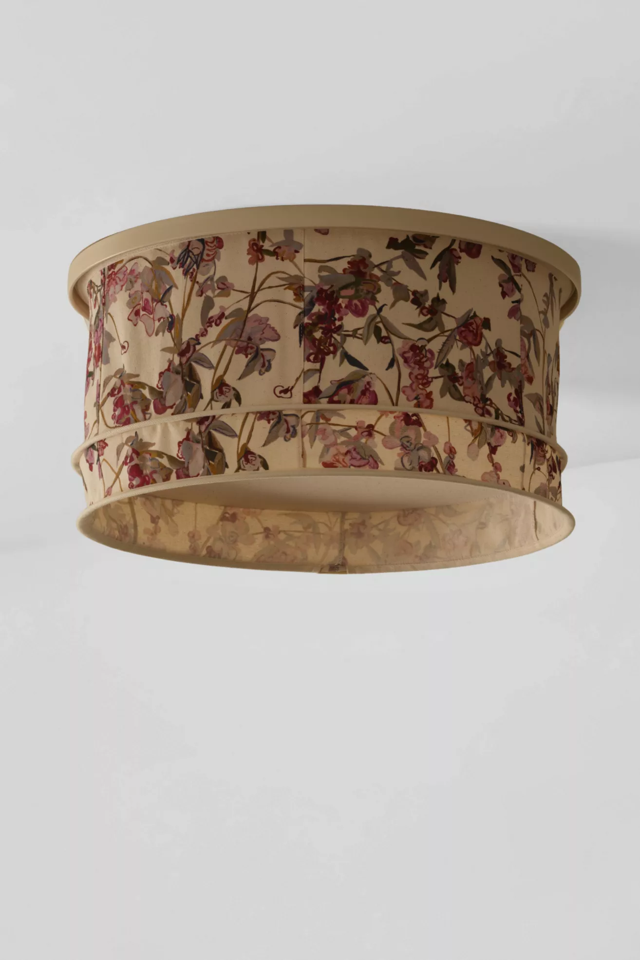 Tulip Hand-Stitched Cotton Drum Magnetic Flush Mount Cover Slip Shade