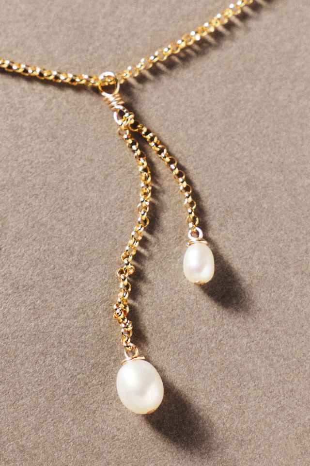 Adorn Pili Iris Gold and Pearl Necklace #1