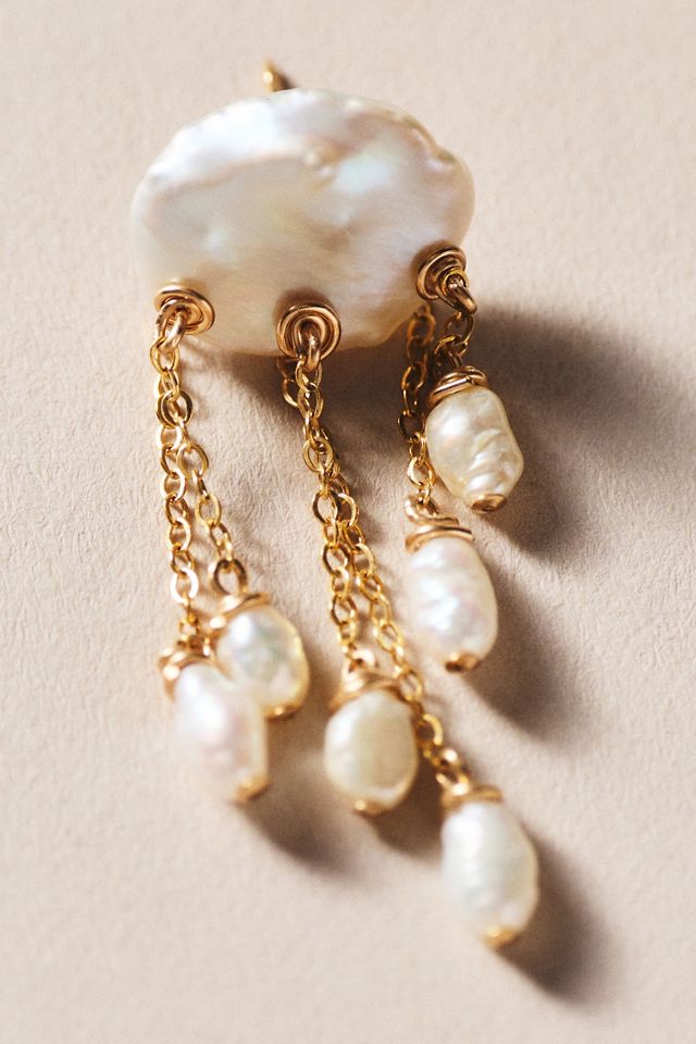 Adorn Pili Thunderstorm Pearl Drop Earrings #1
