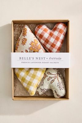 Heart French Lavender Sachets, Set of 4