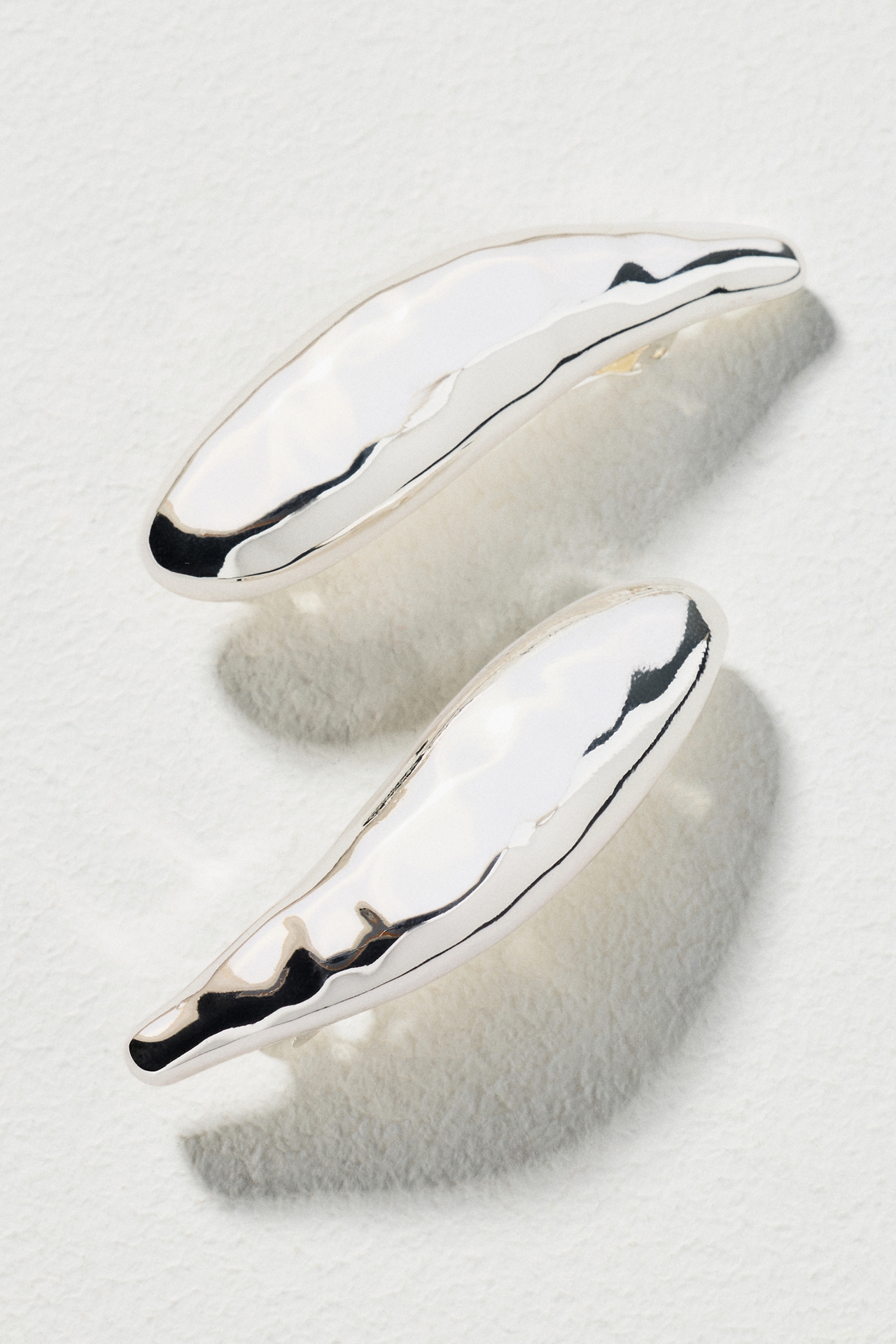 Ettika Liquid Luxe Silver Barrette, Set of 2