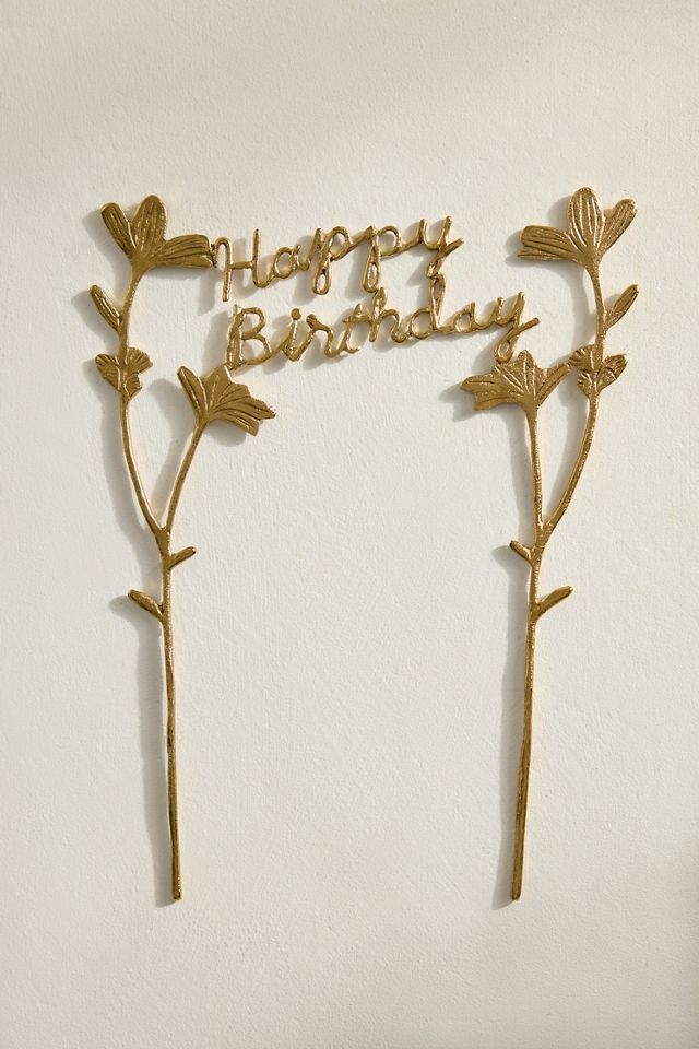 Terrain Happy Birthday Brass Cake Topper #2