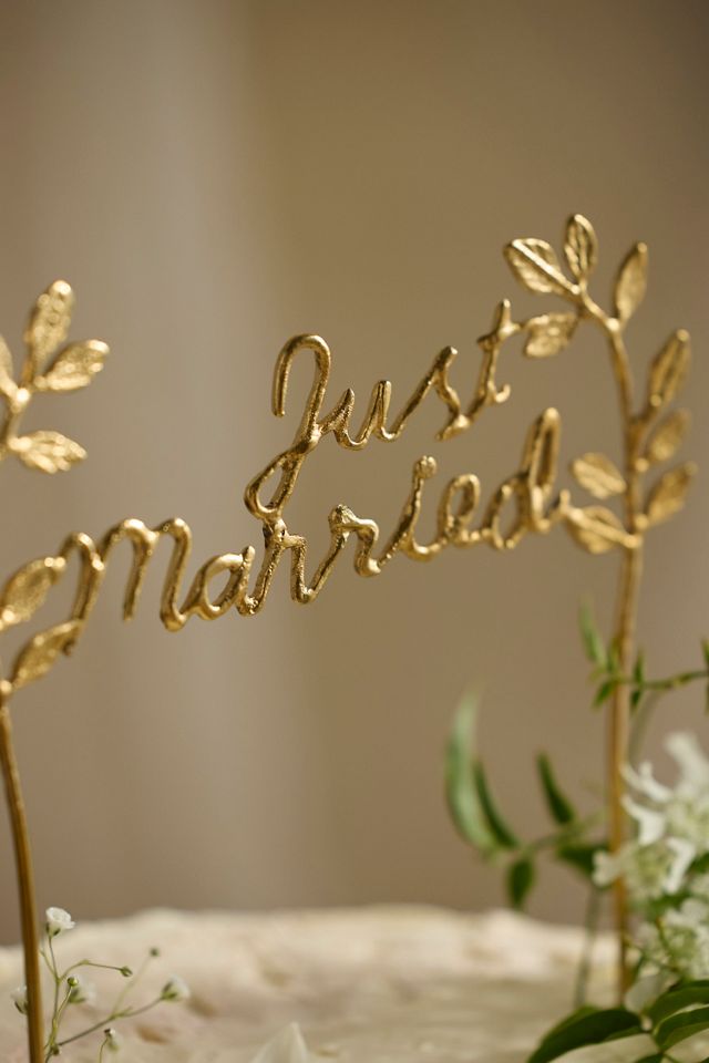 Terrain Just Married Brass Cake Topper #1