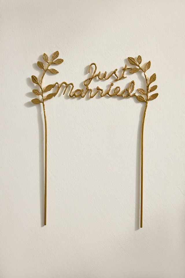 Terrain Just Married Brass Cake Topper #2