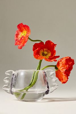 Winged Pressed Glass Vase