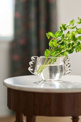 Winged Pressed Glass Vase