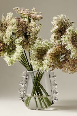 Winged Pressed Glass Vase