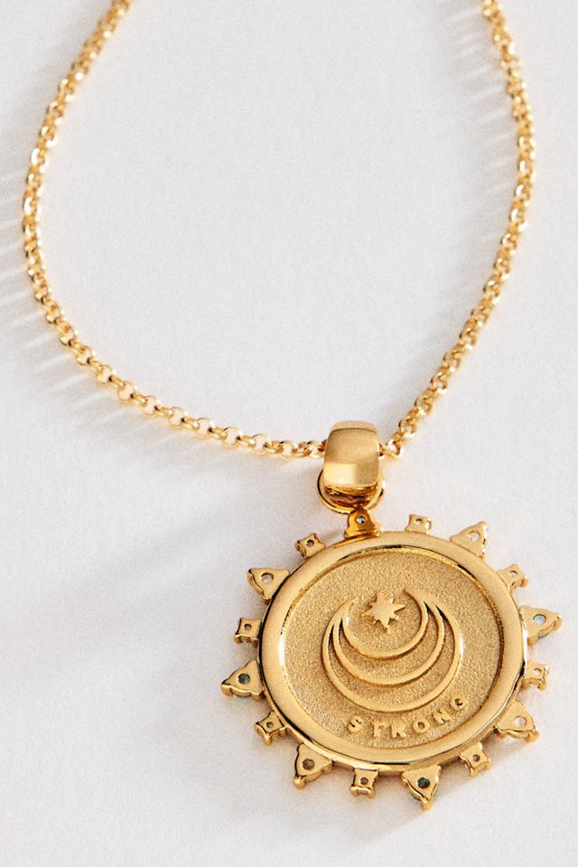 Jane Win Strong Petite Embellished Coin Necklace #1