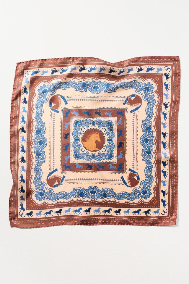 Maison Lecomte Flament Equestrian 100% Silk Scarf #1