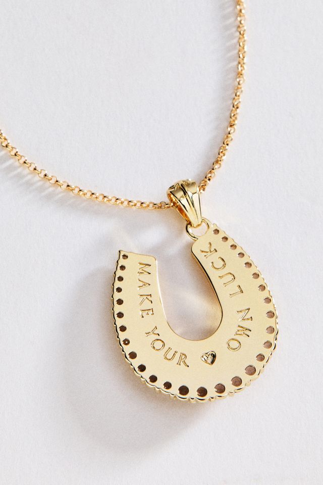 Jane Win Feeling Lucky Mother of Pearl Horseshoe Pendant #1
