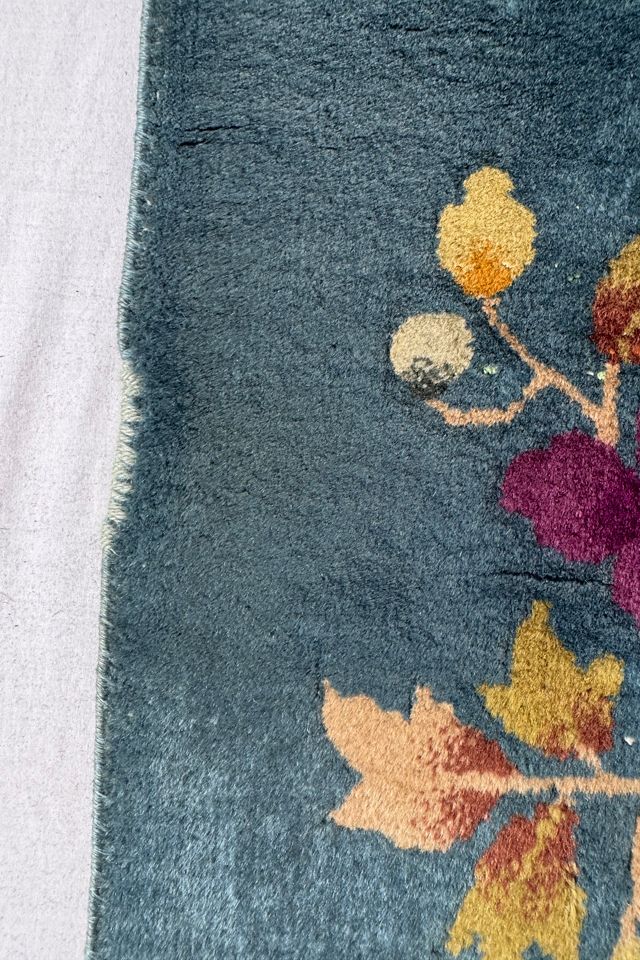 Blue Parakeet Rugs Antique Art Deco Chinese Rug No. 4468 #3