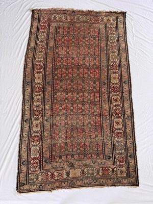Blue Parakeet Rugs Worn Antique Persian Rug No. 3034