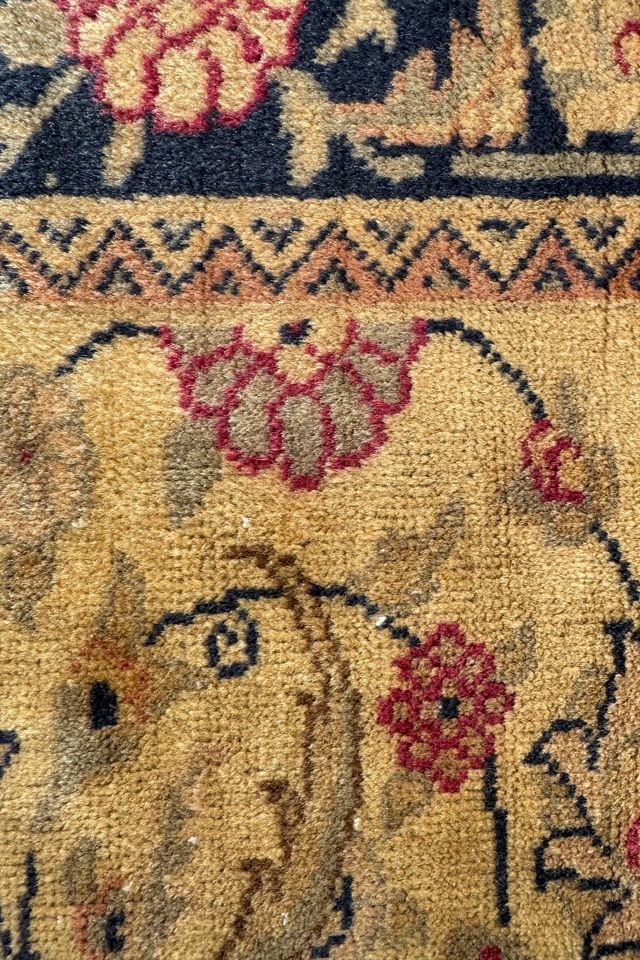 Blue Parakeet Rugs Vintage Turkish Rug No. 3851 #3