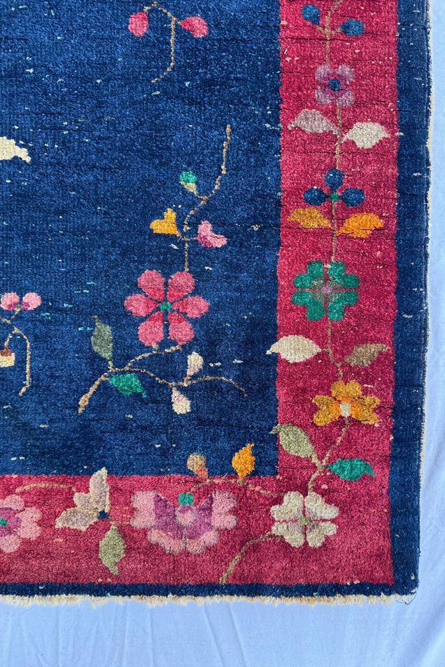 Blue Parakeet Rugs  Antique Art Deco Rug No. 3878 #1