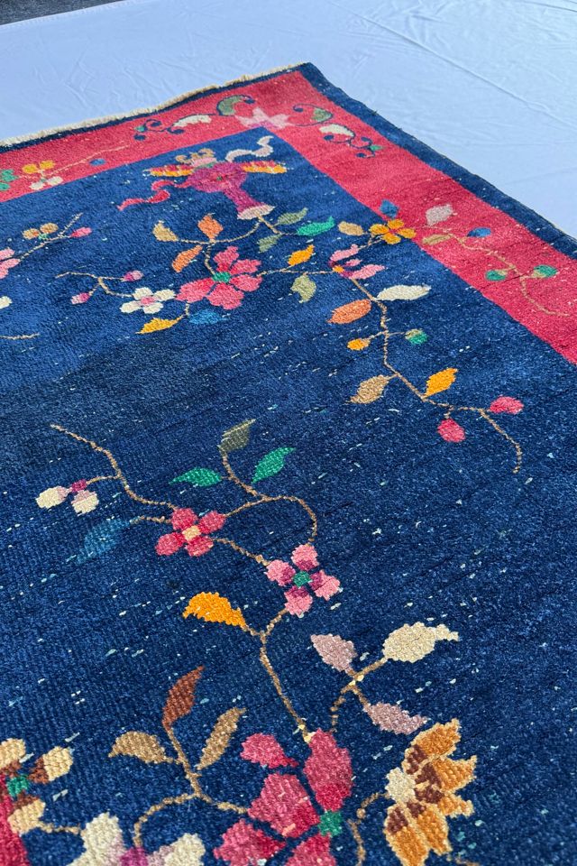 Blue Parakeet Rugs  Antique Art Deco Rug No. 3878 #2